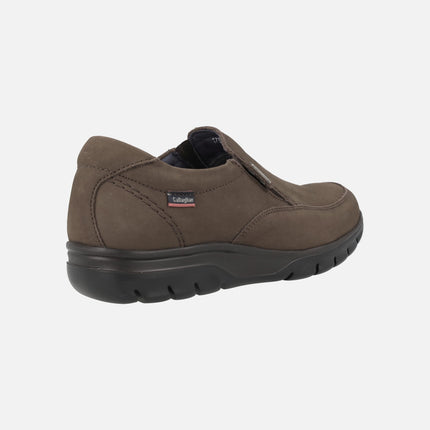 Mocasines para hombre en nobuck marrón con membrana Wateradapt