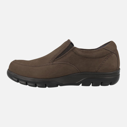 Mocasines para hombre en nobuck marrón con membrana Wateradapt