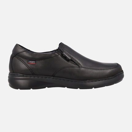 Black leather moccasins with Wateradapt membrane