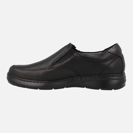 Black leather moccasins with Wateradapt membrane