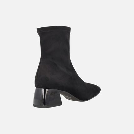 Fax booties in suede elastic strech fabric water repellent