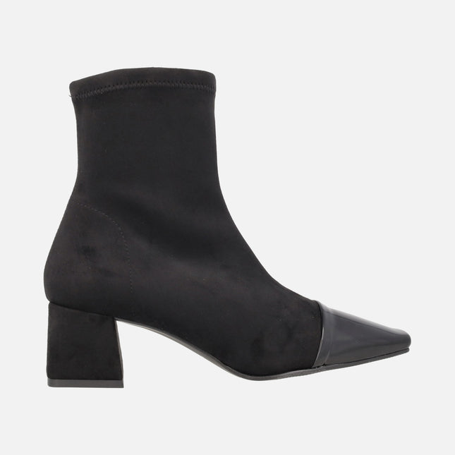 Water Repellent elastic fabric booties with a sharp toe Laura