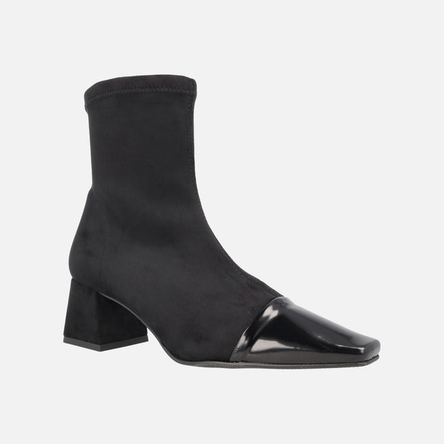 Water Repellent elastic fabric booties with a sharp toe Laura