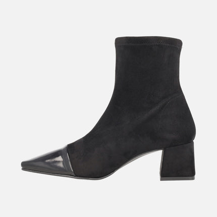 Water Repellent elastic fabric booties with a sharp toe Laura