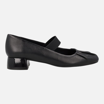 Palmerston heeled ballerinas with elastic to the instep