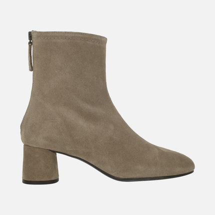 Doha Mid heeled booties in suede leather