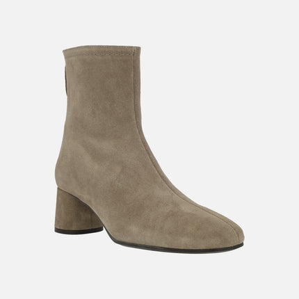 Doha Mid heeled booties in suede leather