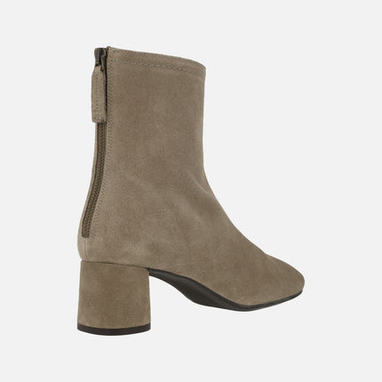 Doha Mid heeled booties in suede leather