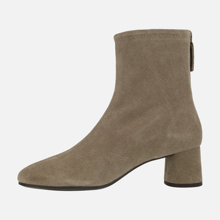 Doha Mid heeled booties in suede leather