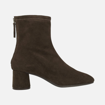 Doha Mid heeled booties in suede leather