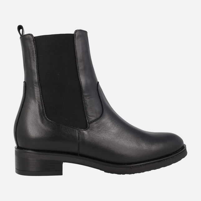 Wonders chelsea booties in black leather