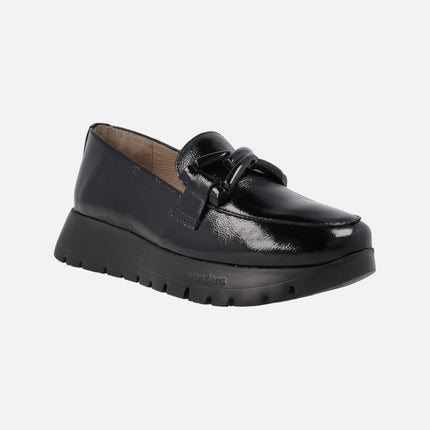 Wonders Rose Black patent leather moccasins