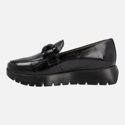 Mocasines negros de charol Wonders Rose