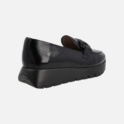 Wonders Rose Black patent leather moccasins