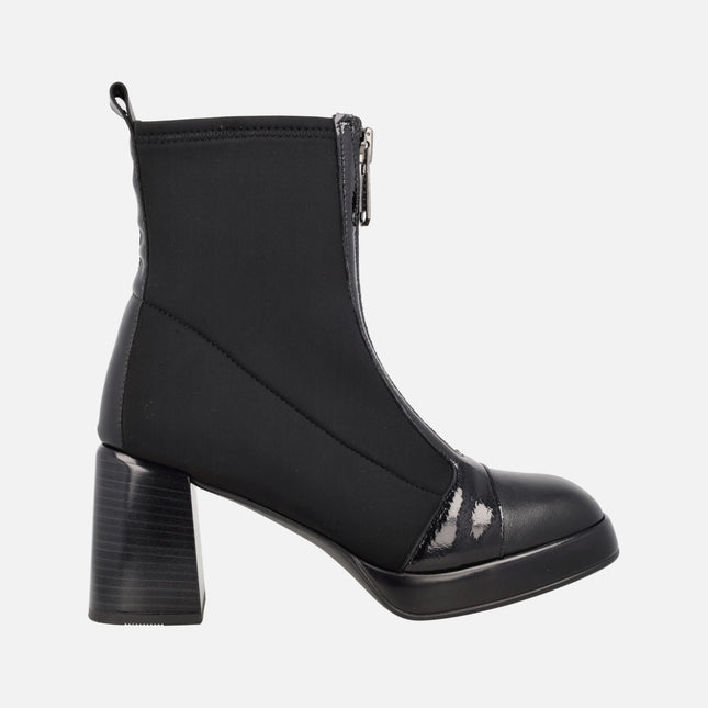 Black Tokyo Ankle Boots with High Heel and Platform