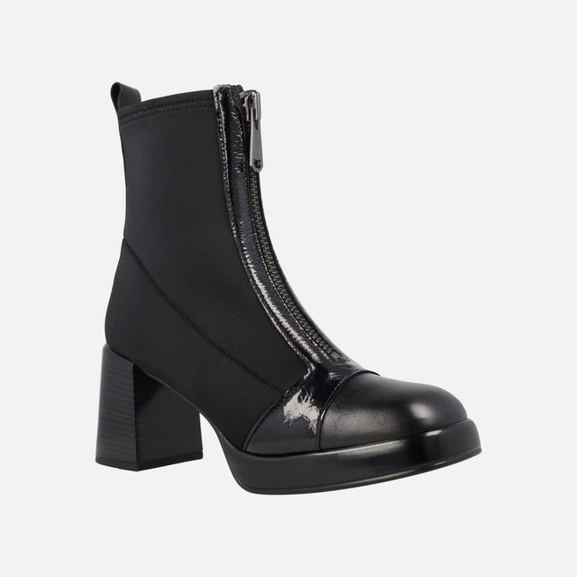 Black Tokyo Ankle Boots with High Heel and Platform