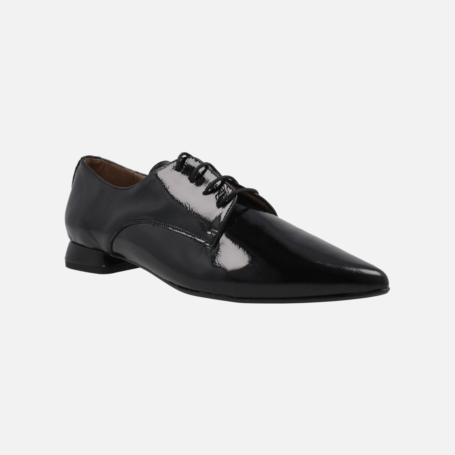 Patent leather Black shoes With laces and sharp toe – Zapaterías