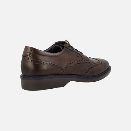 Blucher shoes in brown leather with chopped Martinelli Watford