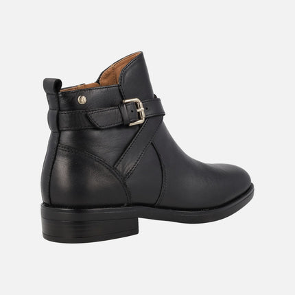 Flat Booties in Black Leather Puertollano