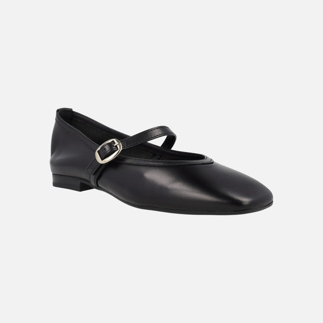 Bryan's Mary jane ballerinas in black leather