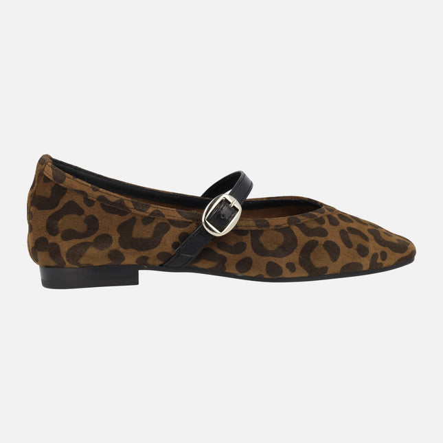 Leopard animal print mary jane shoes