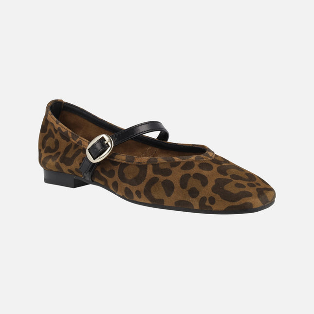 Leopard animal print mary jane shoes