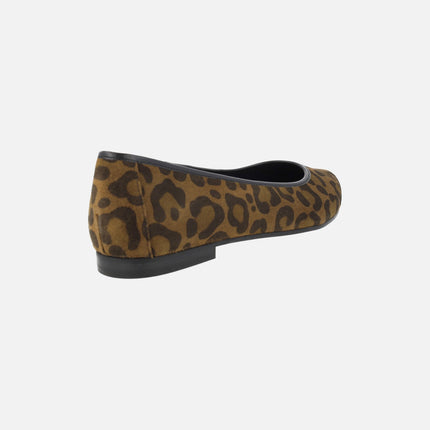 Leopard Animal Print suede flats