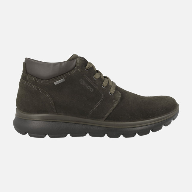 Botines de cordones en serraje marrón para hombre con GORE-TEX