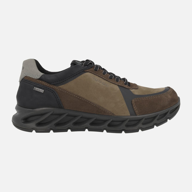 Multi Material sneakers in Brown Combi with Gore-Tex Membrane