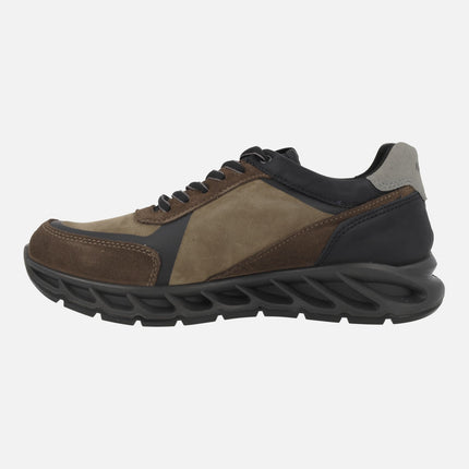 Multi Material sneakers in Brown Combi with Gore-Tex Membrane