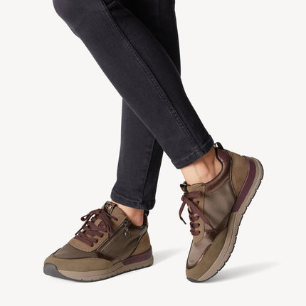 Comfort sneakers in brown combi Tamaris