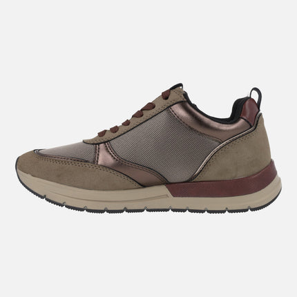 Comfort sneakers in brown combi Tamaris