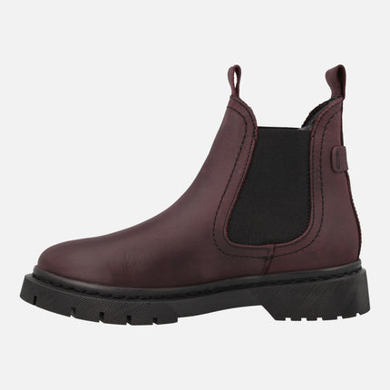 Chelsea booties in Burgundi leather from Tamaris