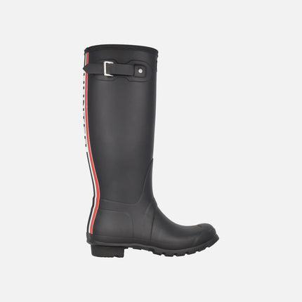 Botas de agua Hunter Orginal tall LG Bkstrp black con logo trasero