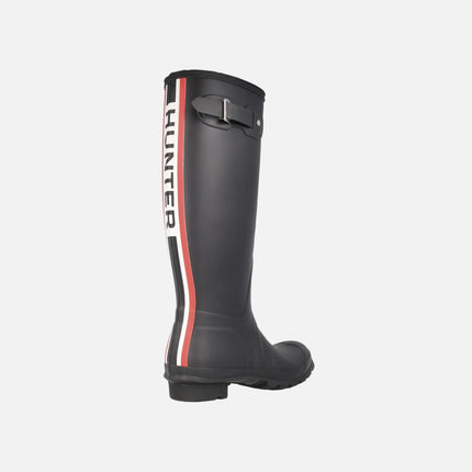 Botas de agua Hunter Orginal tall LG Bkstrp black con logo trasero