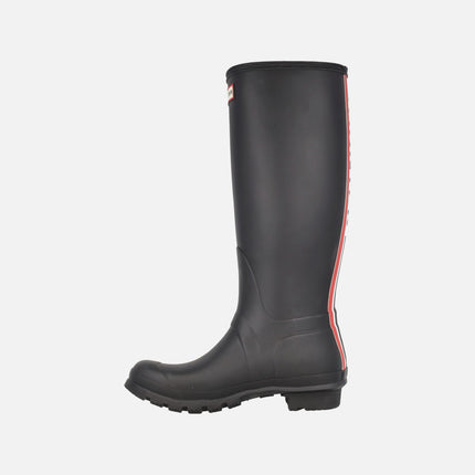 Botas de agua Hunter Orginal tall LG Bkstrp black con logo trasero