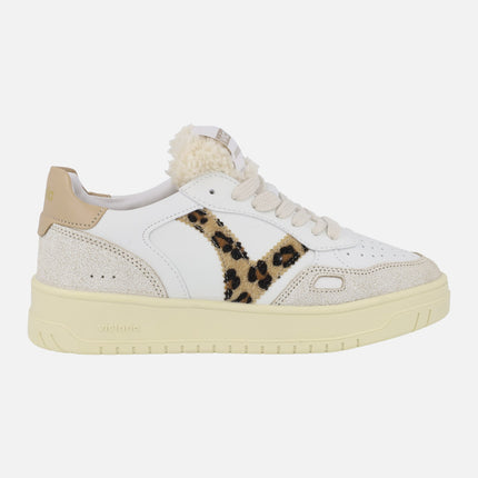 Zapatillas deportivas blancas de piel con animal print Seul