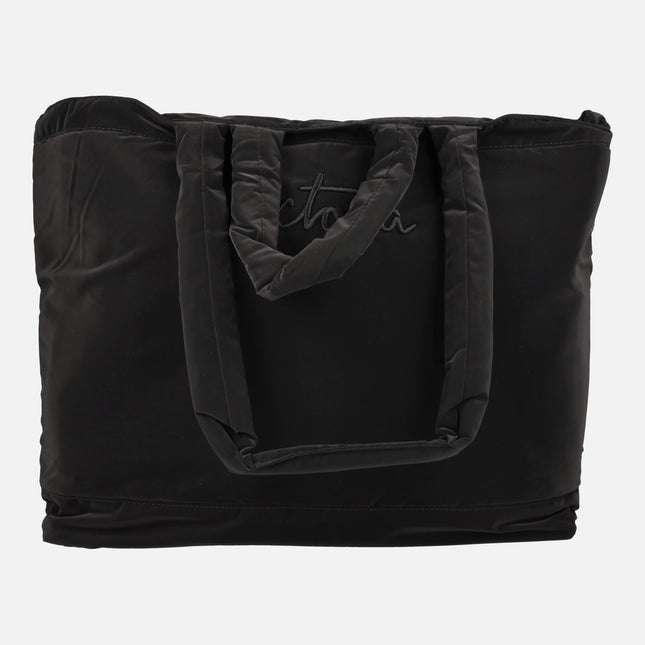 Shopper bags in metallic nylon Black of Victoria