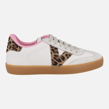 Berlin Sneakers in off white and leopard print