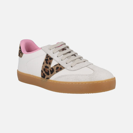 Berlin Sneakers in off white and leopard print