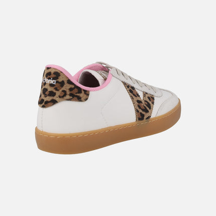 Berlin Sneakers in off white and leopard print