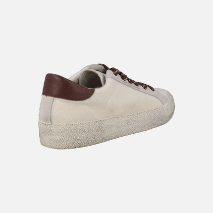 Rano Women's sneakers in beige with burgundy details