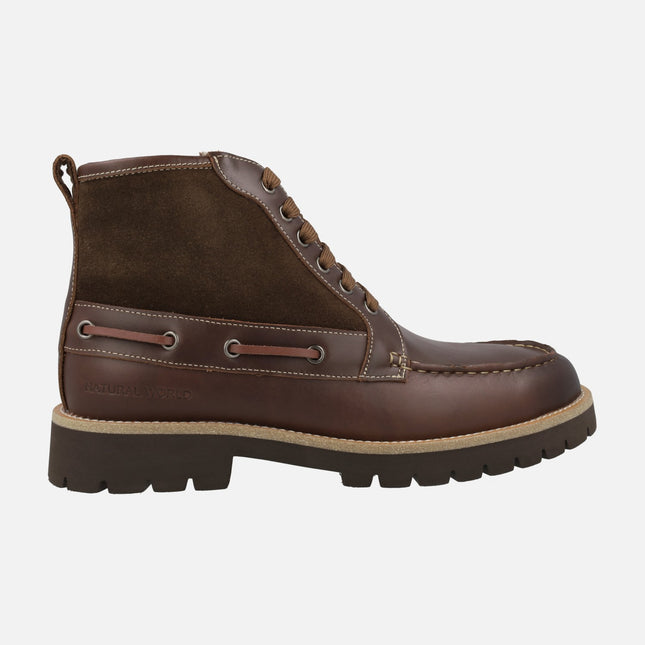 Botas para hombre de estilo naútico Astral en combinado marrón