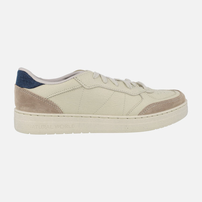 Zapatillas deportivas para hombre Esla en piel beige