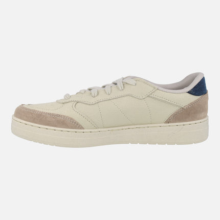 Men's sneakers Esla in beige leather