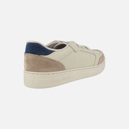 Men's sneakers Esla in beige leather