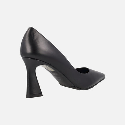 Lodi Roa Black Leather pump Shoes