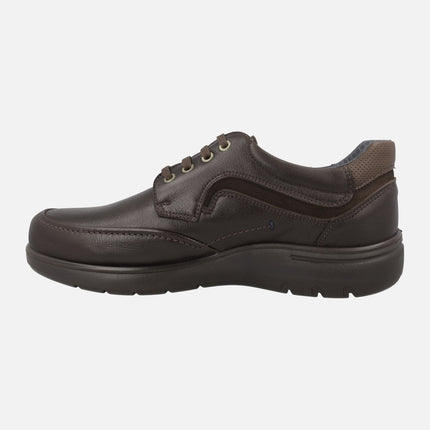 Leather shoes with laces for men and waterproof membrane