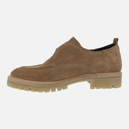 Cataleya suede leather Moccasins with buckle