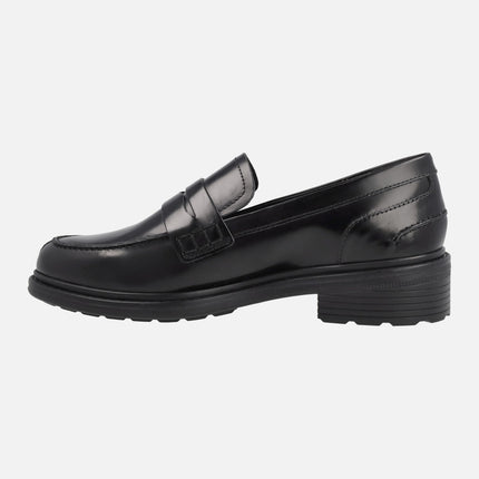 Mocasines negros de piel antik con antifaz Walk Pleasure Mujer de Geox